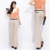 top quality breathable linen Korea women boot cut  flare pant