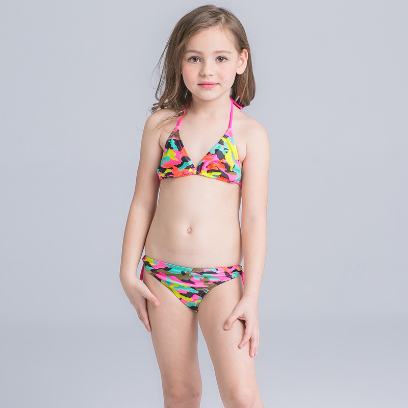 new design cloth flower two piece girl bikini