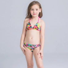 new design cloth flower two piece girl bikini