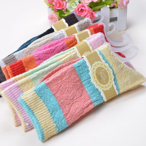 candy bulky knitted wide stripes sock for women
