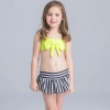 black white stripes little girl bikini swimwear Color 15