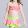 cute applique child girls swimwear bikini cloth floral Color 16