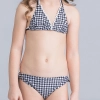 colorful-dashed hem girl swimwear girl bikini