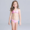 cute applique child girls swimwear bikini cloth floral