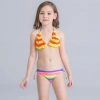 cute applique child girls swimwear bikini cloth floral