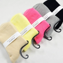 candy solid color pile thicken warm women socks