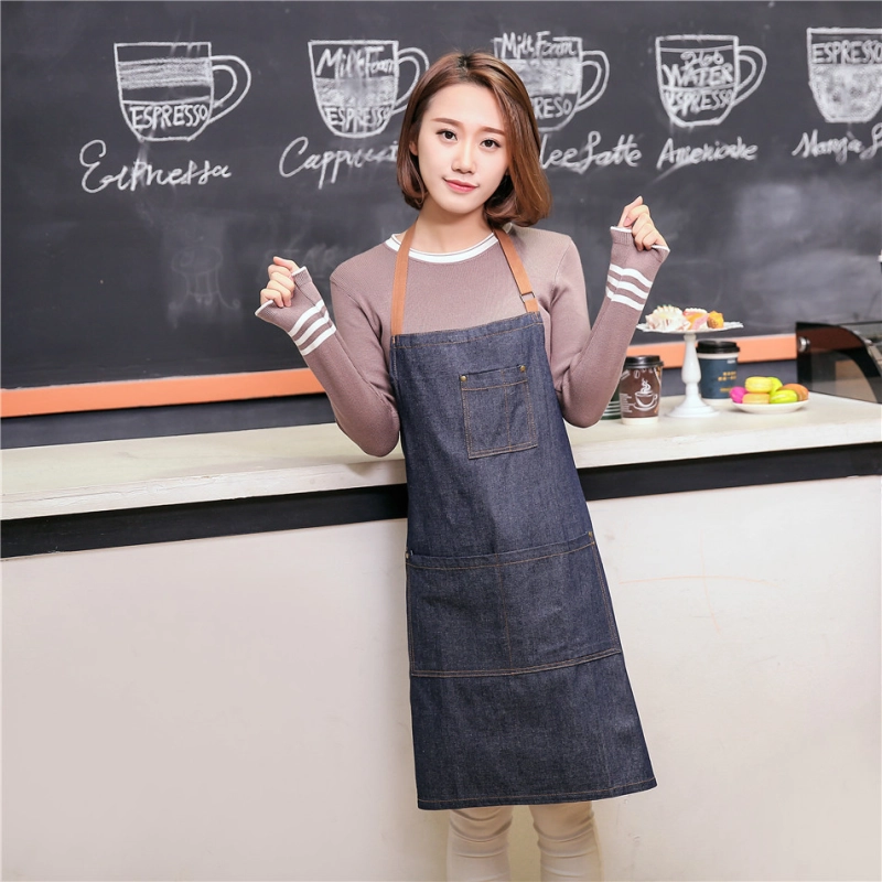 unisex denim pocket halter waiter apron chef apron housekeeping apron