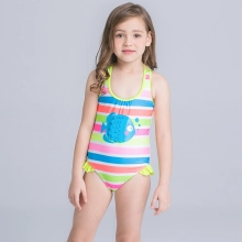 lovely fish stripes one piece little girl swimwear