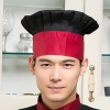 high quality black and white square print chef hat Color black wine