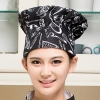 high quality black and white square print chef hat