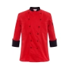 popular reefer collar unisex chef coat for work chef uniforms Color unisex red (black hem) coat