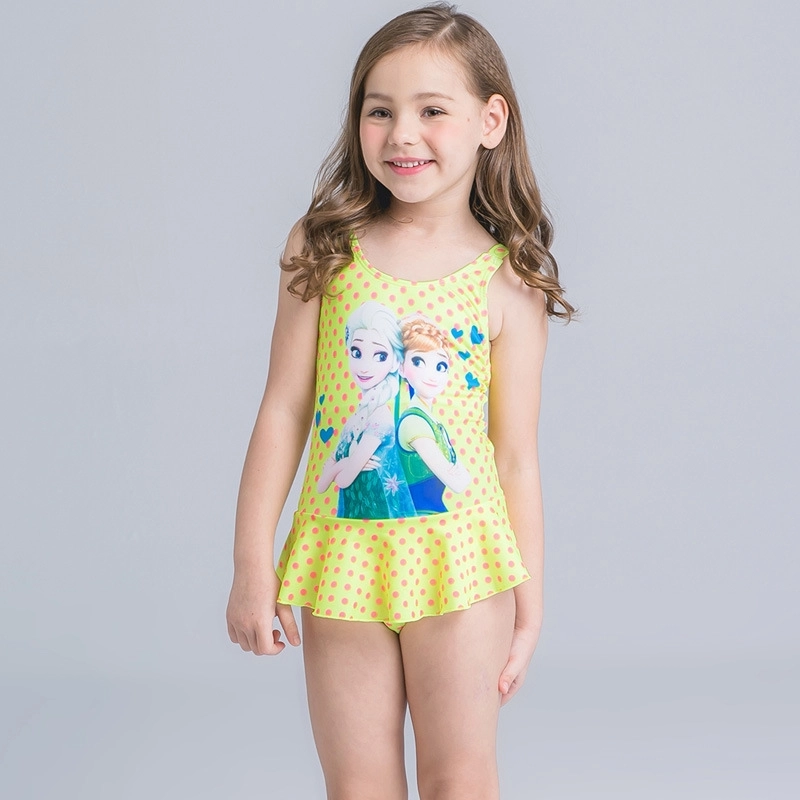 print two piece teen girl swimwear set