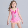 flower print one-piece girl swimwear