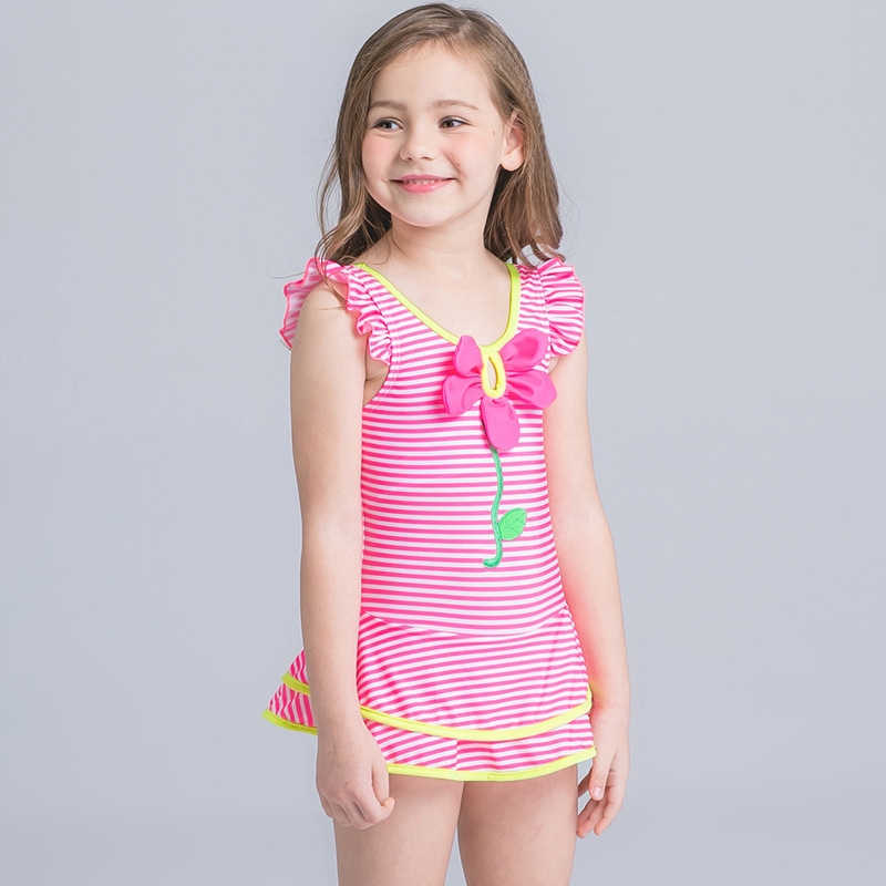 flower print one-piece girl swimwear Factory Wholesale