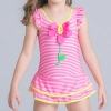 flower print one-piece girl swimwear