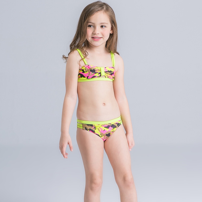 fashion camouflage stripes girl bikini swimwear
