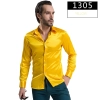 fashion casual Imitation silk men shirt