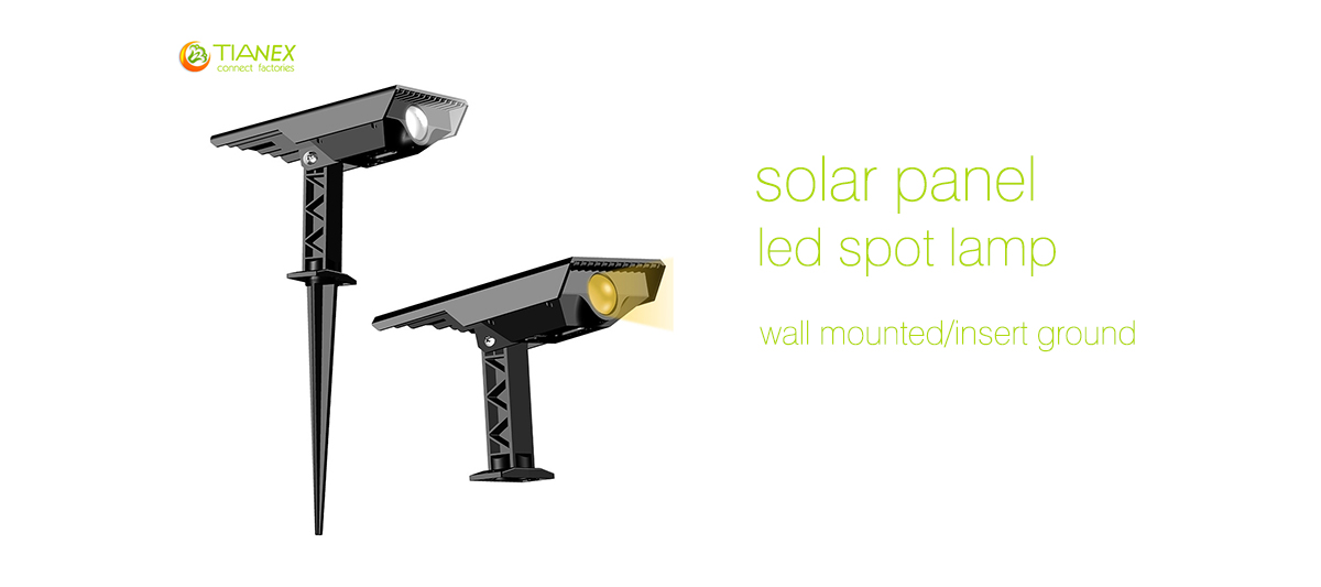 wall mounted/insert ground solar panel led spot lamp