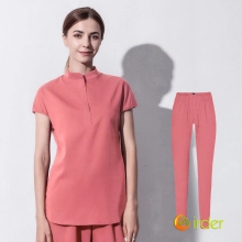 2022 Europe upgraded pink color medical scrubs suits jacket pant