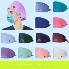 electrocardiogram print nurse hat cap opreation room wear hat