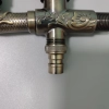 multiple purpose vintage old style dragon pattern 1 in 2 out household faucet