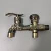multiple purpose vintage old style dragon pattern 1 in 2 out household faucet