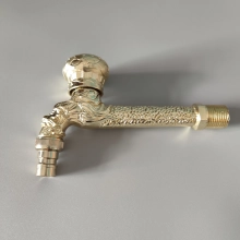 lengthen Europe golden glossy dragon pattern alloy metal garden tap washing machine adapter faucet