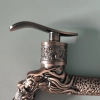 France hot sale light wine color retro dragon pattern metal garden tap washing machine outlets faucet
