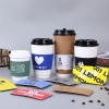 white disposable paper cups coffee tea cup single use customized log brand small quantity start from 1000pcs