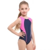 solid color cute little girl one piece swimwear bikini teens