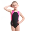solid color cute little girl one piece swimwear bikini teens