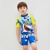 shark printing cute child boy teen swimwear one-piece design