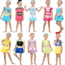 Cartoon characters snow white two-piece child girl swimwear