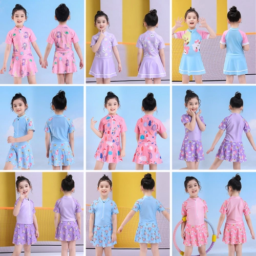 2025 summer cartoon printing one-piece teen girl swimwear