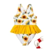 cute sunflower little girl swimwear 