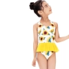 cute sunflower little girl swimwear 
