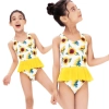 cute sunflower little girl swimwear 