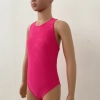 good fabric little girl swimwear children training swimsuit Color Rose