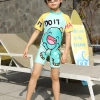 di it letter printing cartoon boy swimwear one-piece swimsuit for boy