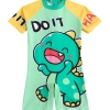 space man printing cartoon boy/girl swimwear one-piece swimsuit for boy