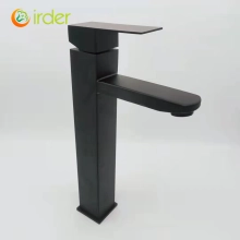 2025 black color square department & restaurant  hot/cold inlets basin faucet lavatory water tap drop shipping