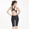 black solid color racing swimwear for women training