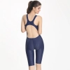 black solid color racing swimwear for women training