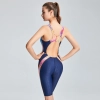 2025 slim fit knee length fast dry gym race swimwear women swimsuit