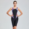 2025 slim fit knee length fast dry gym race swimwear women swimsuit