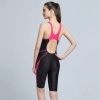 2025 quick dry fabric sports professional race woman swimwear knee length swimsuit