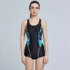 Europe 2025  flat bottom quick dry fabric sports professional racing swimwear for women Color black