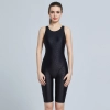 2025 solid color textures racing swimwear for women training Color Black