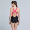 2025 dual-color patchwork racing swimwear for women with bra pad