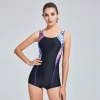2025 hot sale nylon patchwork racing swimwear for women with bra pad